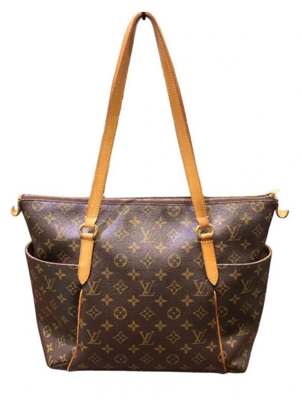 Louis Vuitton Monogram Canvas Tote with Tan Straps
